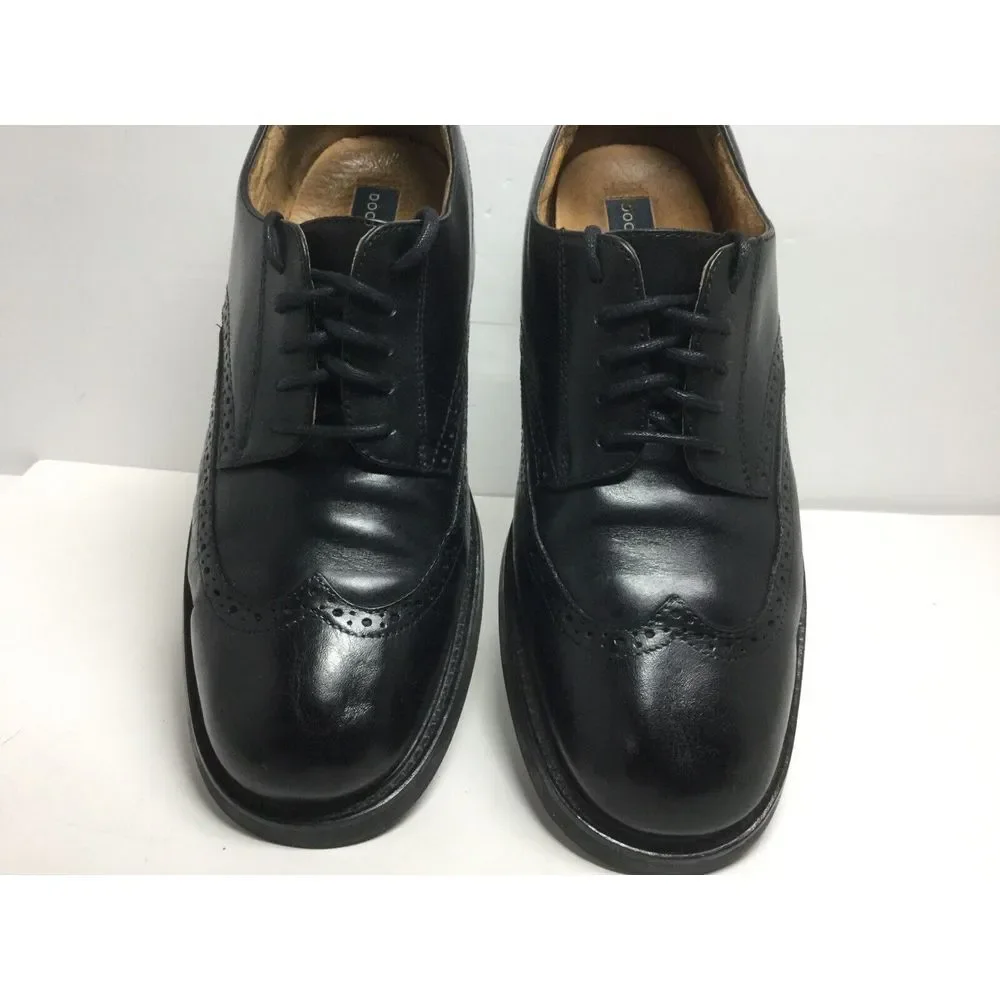 Dockers Wingtip Oxfords Shoes Size 11.5 M Mens Dress Black Leather Lace‎ Up